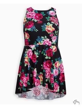 Torrid High Neck Floral Swimdress Skirted Swimsuit 2